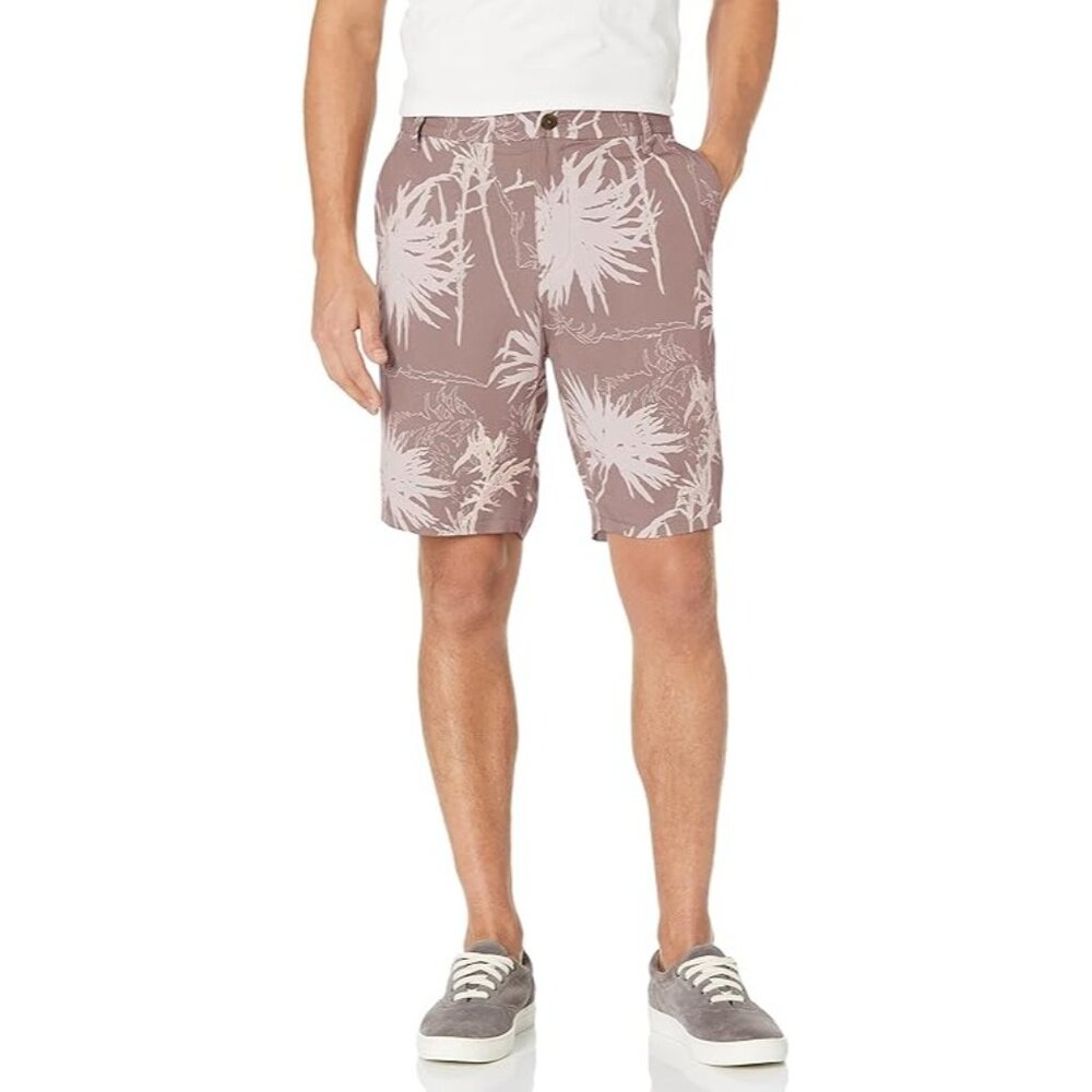 Paige Mens Thompson Short Tropical Print Dusty Sunset Mauve Size 34 NEW